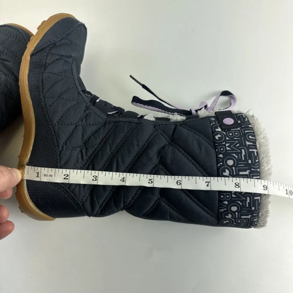 Columbia Mid II Print Omni Heat Boot Navy Blue Lace Up Purple Faux Fur Girls 1